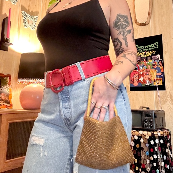 Vintage Gold Beaded Mini Bag 80s 90s - Picture 2 of 5